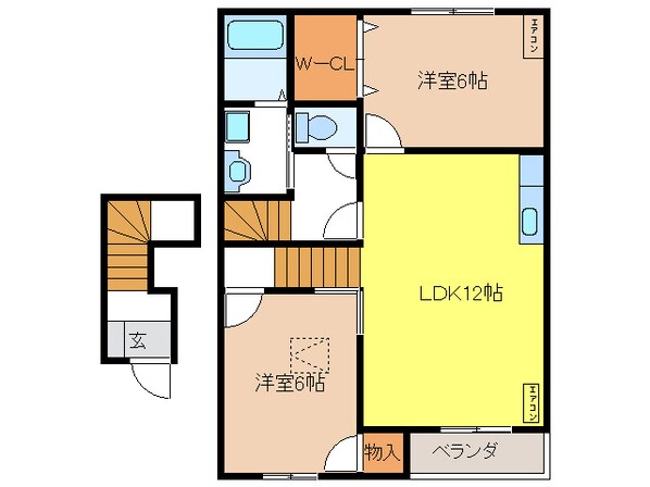 アンソレイエＢの物件間取画像